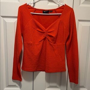 Anthropologie Women's Red Long Sleeve Top